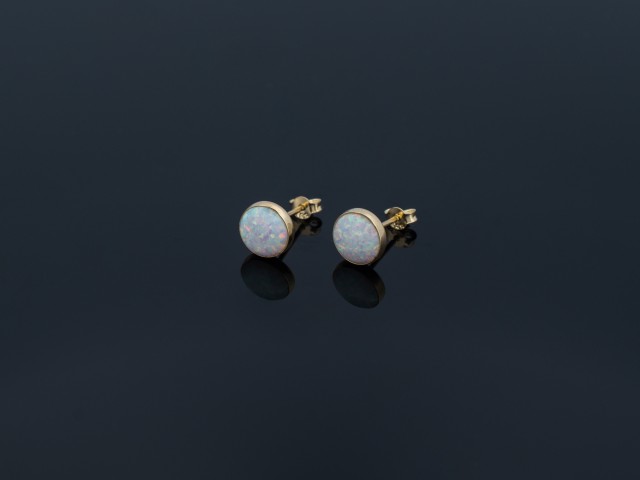 Cercei aur 14 k cu opal CBC 003