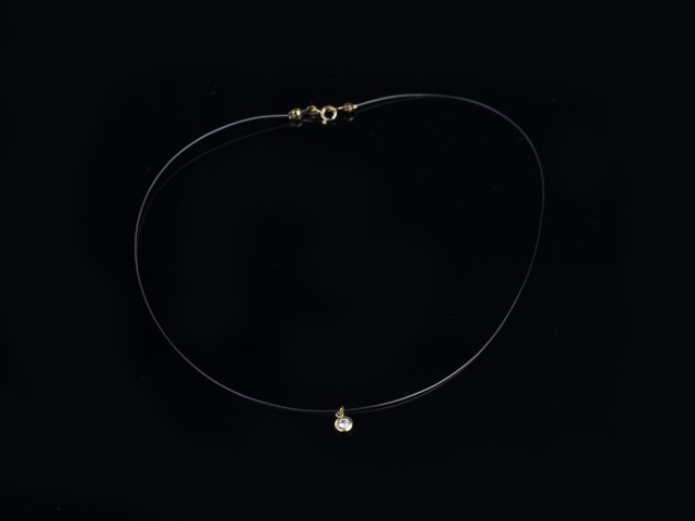 Choker silicon, pietricica mica aur 14 k CBL 111